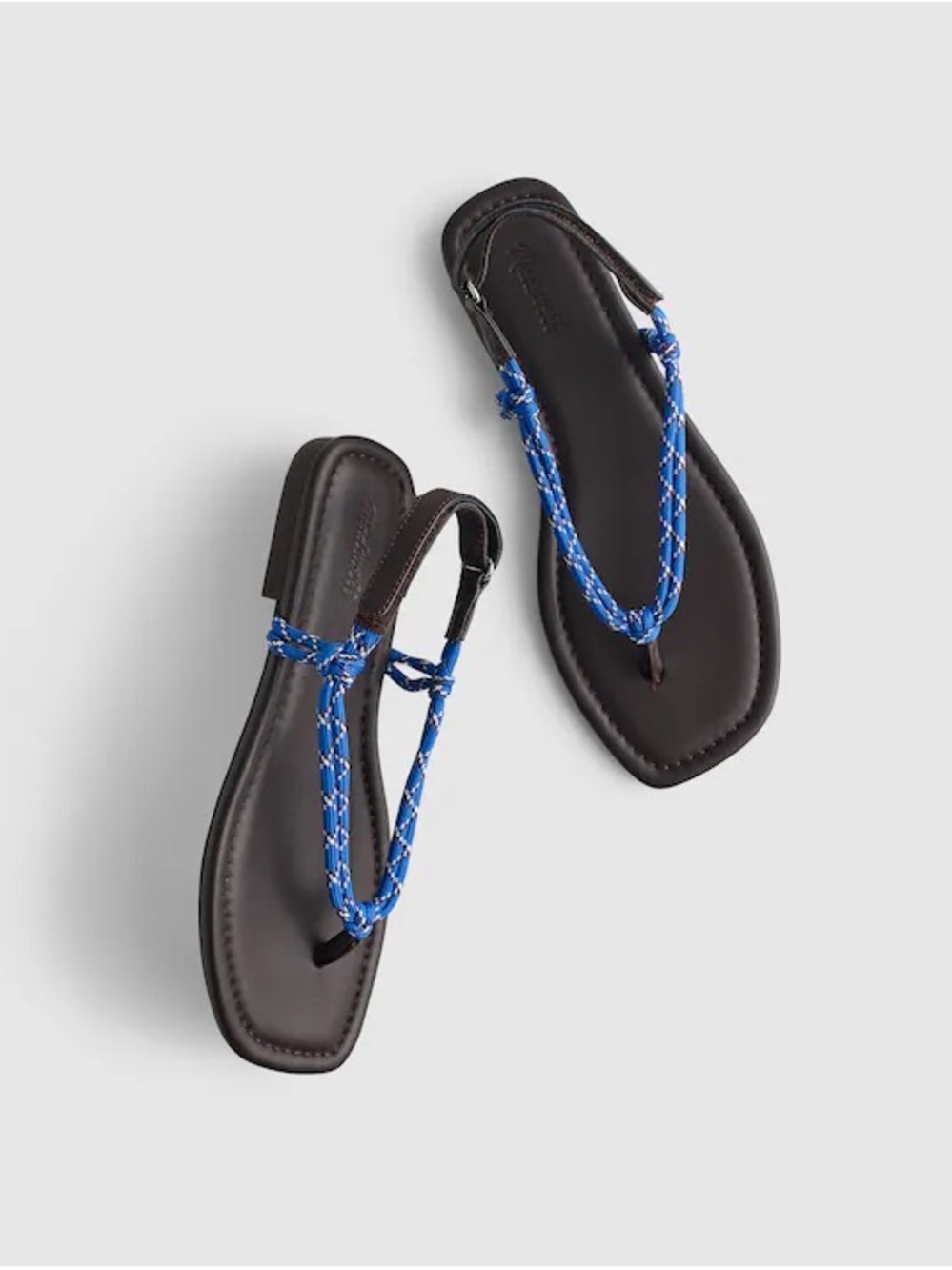 MADEWELL The Aliyah Black Thong Sandal in Retro Blue Paracord - Sz 8.5 NWT